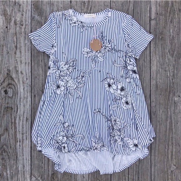 Hopely Striped High Low Tunic - Picture 2 of 7